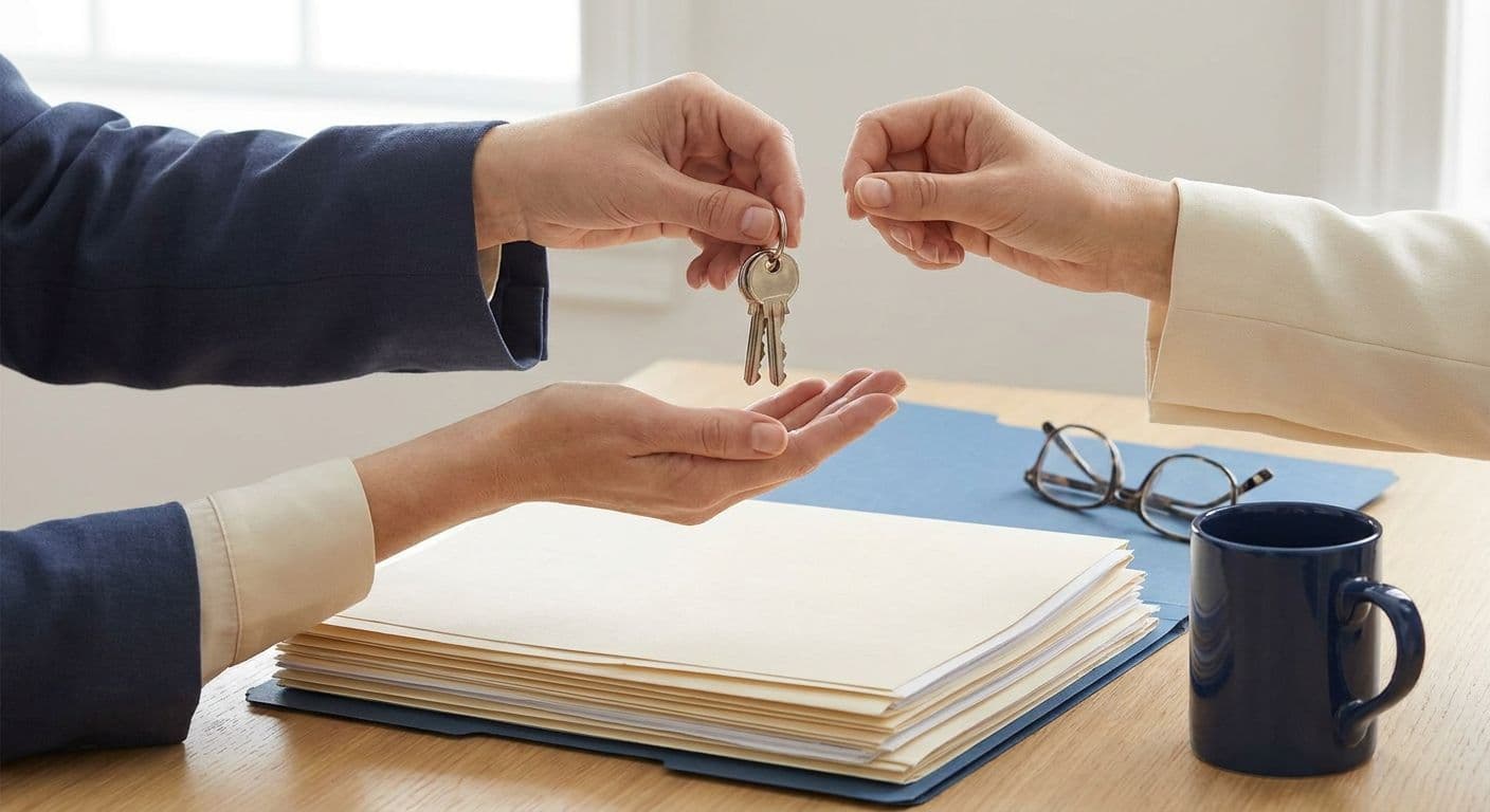 Keys being handed over at a property settlement